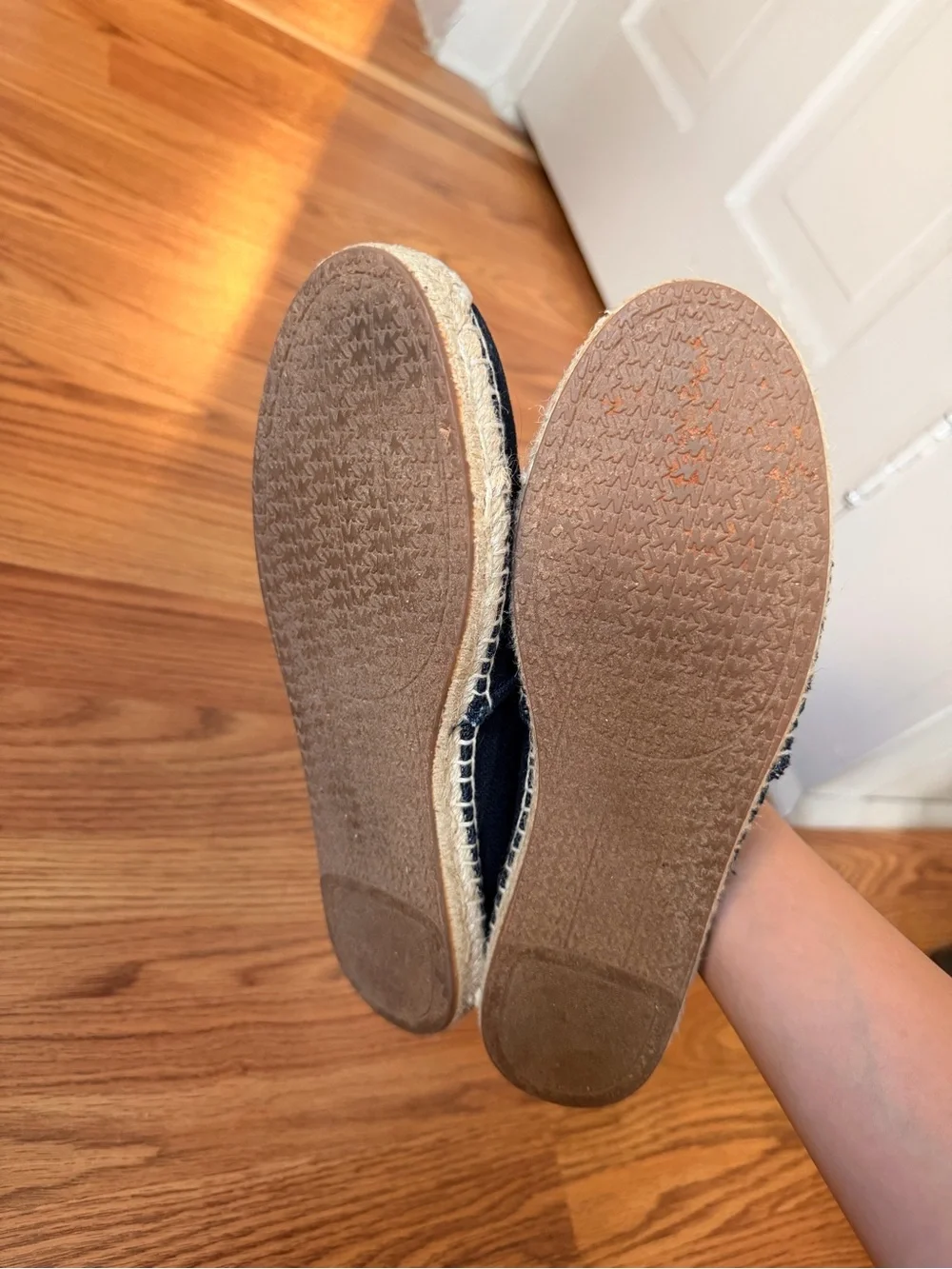 Michael Kors Navy Canvas Slip-On Espadrilles Size 7